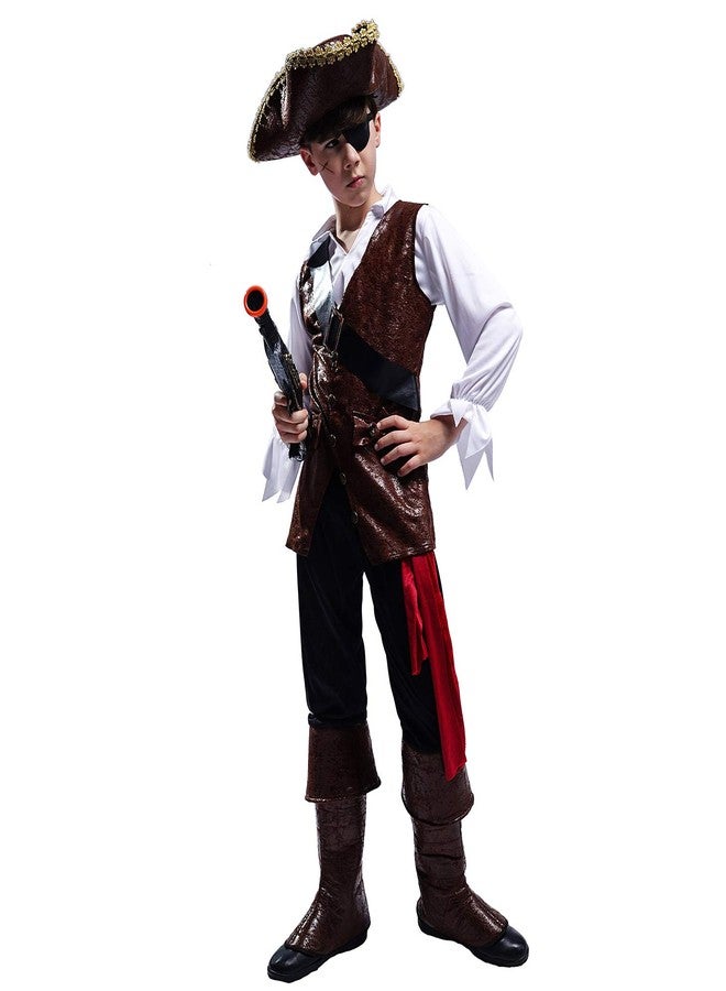 PGOND Boys Deluxe Pirate Costume with Hat Party Costume (13-14Y) - Image 2